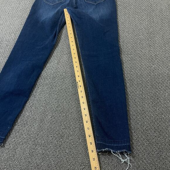 Kancan Jeans Womens Size W13 30 Estilo Distressed Raw Hem Denim Blue Whiskered - Picture 9 of 13